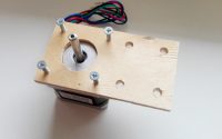 DIY plywood NEMA 17 motor mount plate with stepper motor